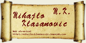 Mihajlo Klasanović vizit kartica